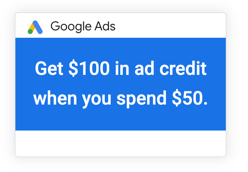 Money discount for google ads